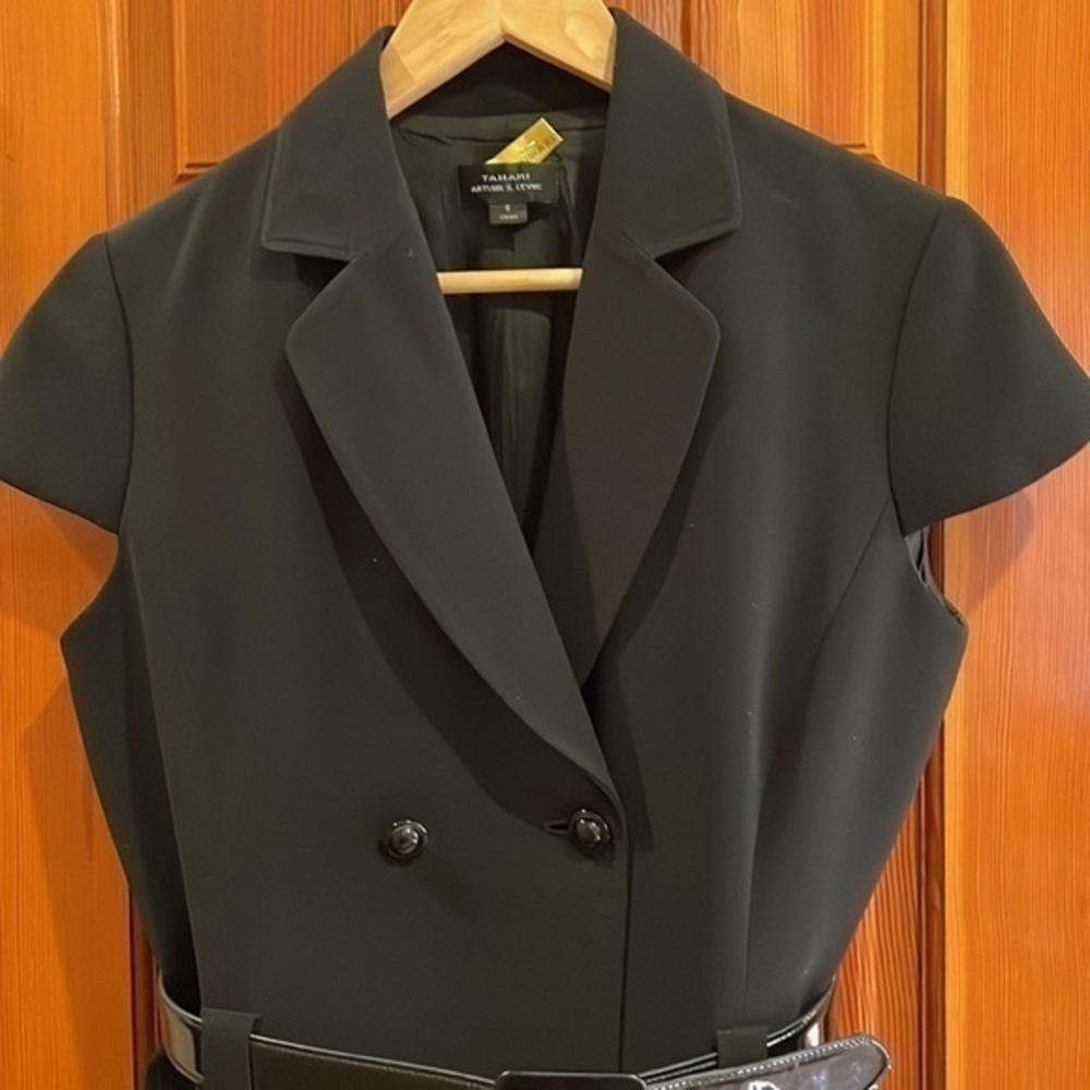 Tahari Classic Double-Breasted Coat Dress - Picture 4 of 6